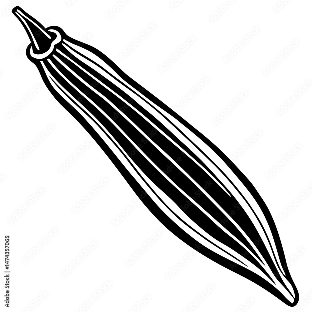 Stylized Okra Vector Illustration Stylized Okra Vector Illustration