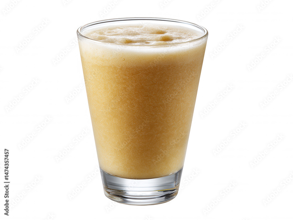 Refreshing Fruit Smoothie in Tall Glass, Isolated on White Background, Healthy Beverage Concept. Refreshing Fruit Smoothie in Tall Glass, Isolated on White Background, Healthy Beverage Concept.