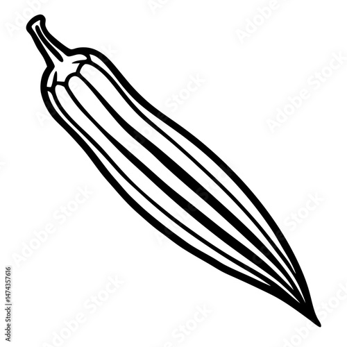 Stylized Okra Vector Illustration