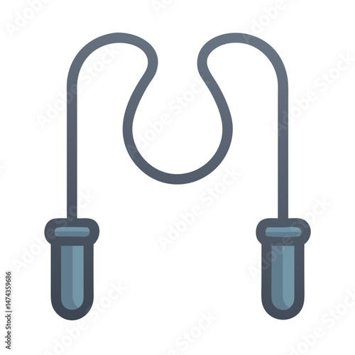 Jump rope icon in cartoon flat vector style