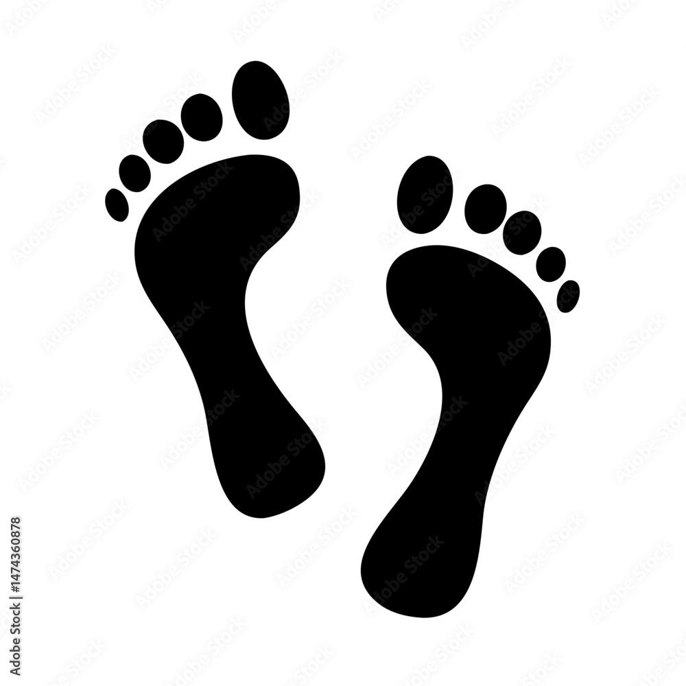 custom made wallpaper toronto digitalBlack footprints icon in flat silhouette vector style