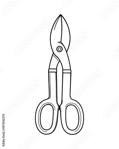 Metal snips illustration isolated on white background