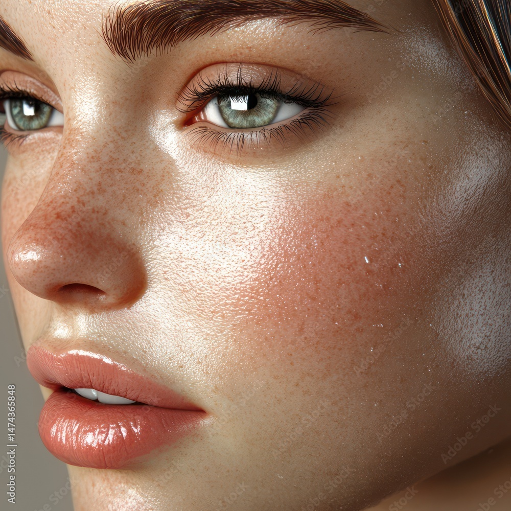 Naklejka premium Close up portrait of a radiant face