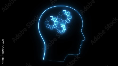 Wallpaper Mural Glowing Neon Critical thinking Icon animation Isolated on Black Background Torontodigital.ca