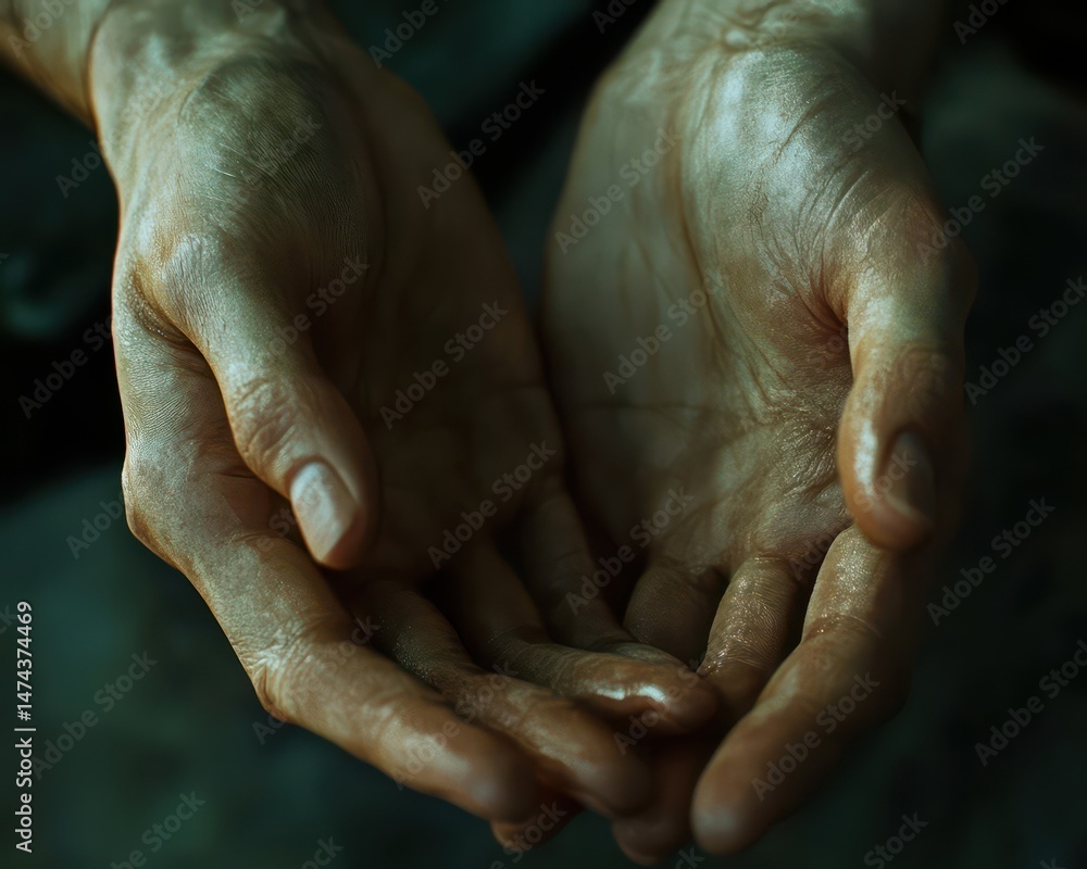 Fototapeta premium Closeup image of clasped hands