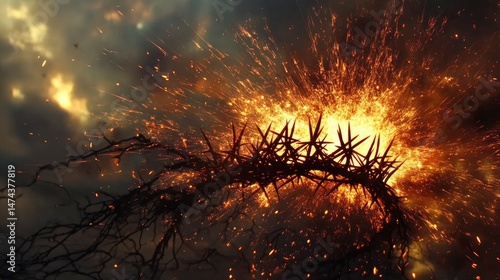 Wallpaper Mural Crown of thorns in flames Torontodigital.ca