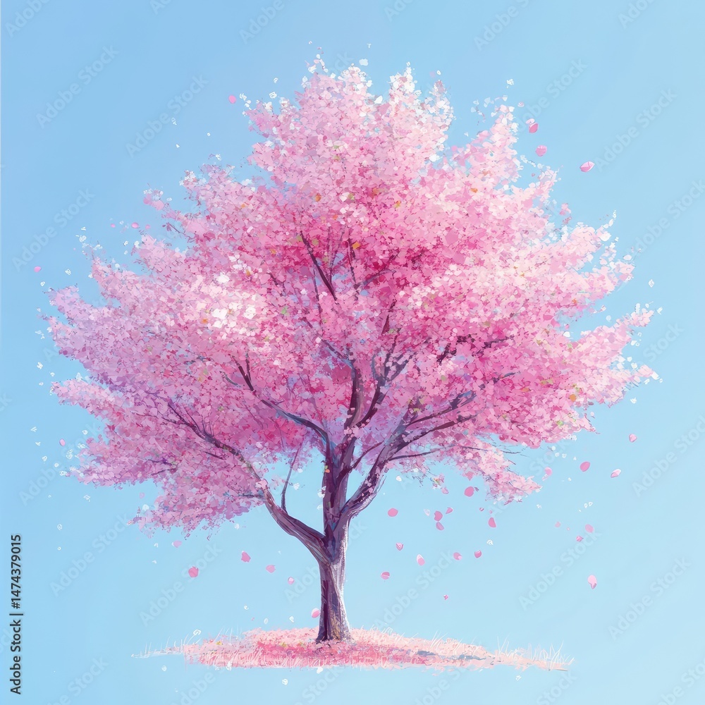 Obraz premium Pink Cherry Blossom Tree