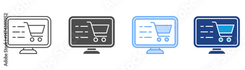 Online Store Icon Set Multiple Style Collection