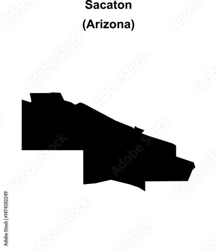 Sacaton (Arizona) blank outline map