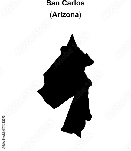 San Carlos (Arizona) blank outline map