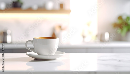 Wallpaper Mural Enjoying a warm cup of coffee in a modern kitchen cozy atmosphere minimalist design Torontodigital.ca