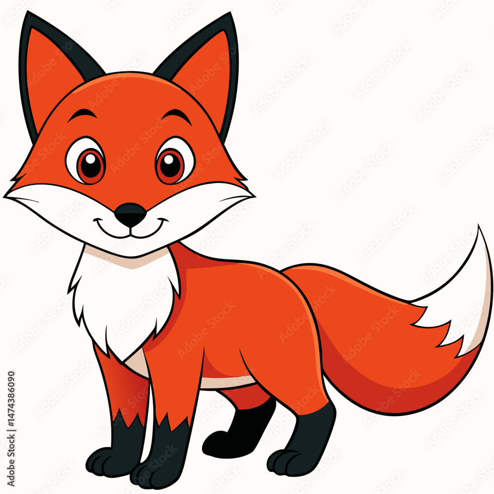 Fototapeta premium Crimson Fox art vector