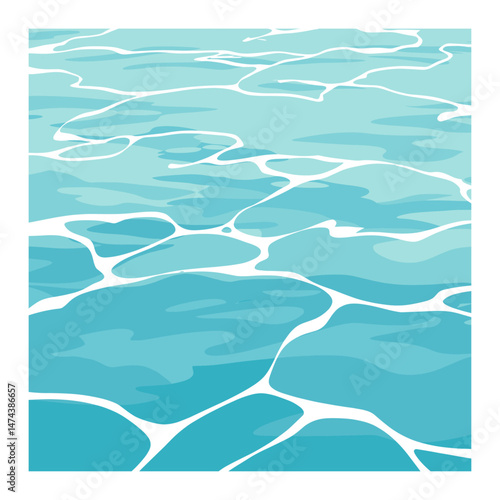 tranquil light blue water surface with bright reflections, water waves background
