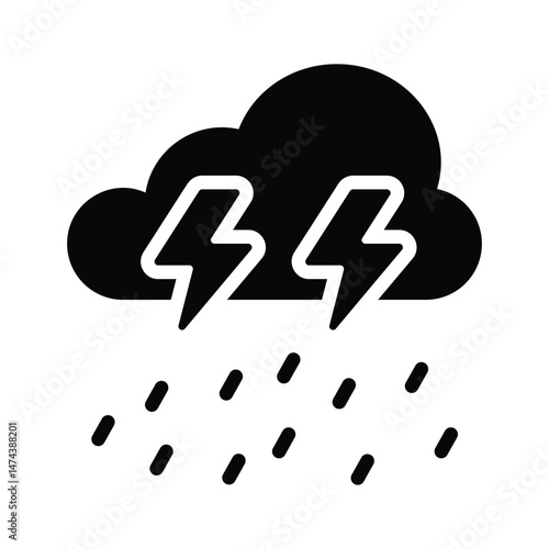 Grab this amazing icon of thunderstorm in modern style