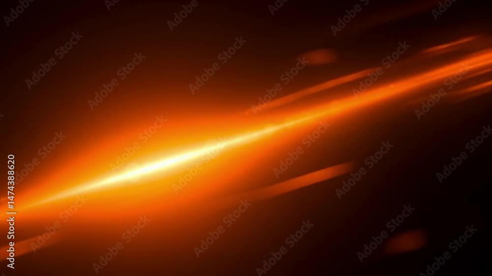 Bright orange light flare or beam moves dynamically across a dark background, creating an abstract effect suitable for transitions, technology visuals, or concepts of energy Bright orange light flare or beam moves dynamically across a dark background, creating an abstract effect suitable for transitions, technology visuals, or concepts of energy