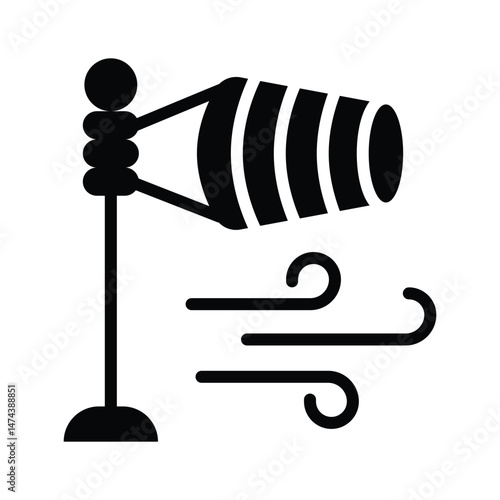A wind vane showing direction and strength of the wind