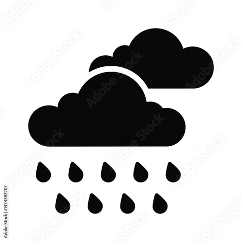 Take a look at this unique icon of rainy weather in modern style