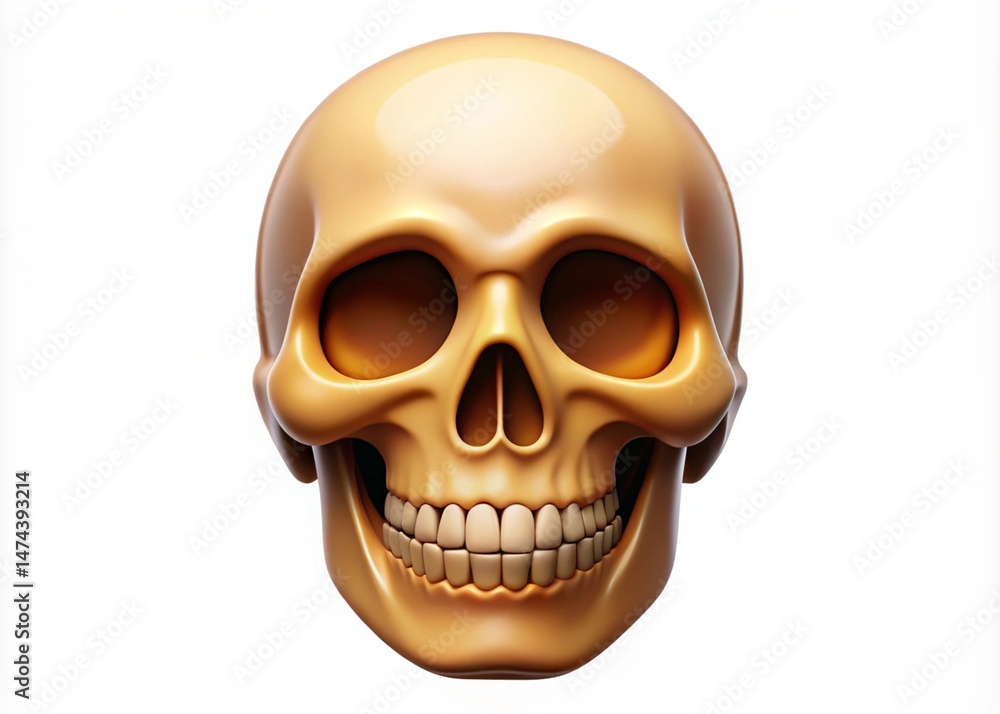 Obraz premium Skull Emoji Isolated On White Background 