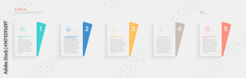 Five steps or stages. Vector infographic template for your presentation
