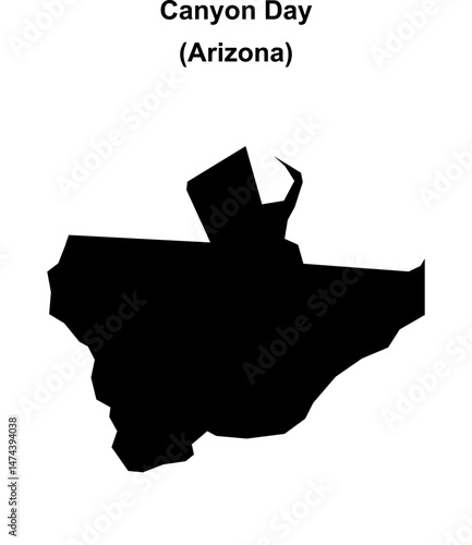 Canyon Day (Arizona) blank outline map