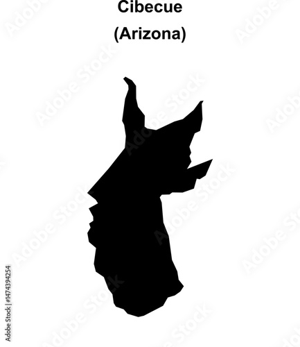 Cibecue (Arizona) blank outline map