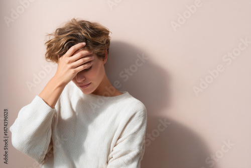 person with distressed expression showcasing internal struggle with hormonal disorders