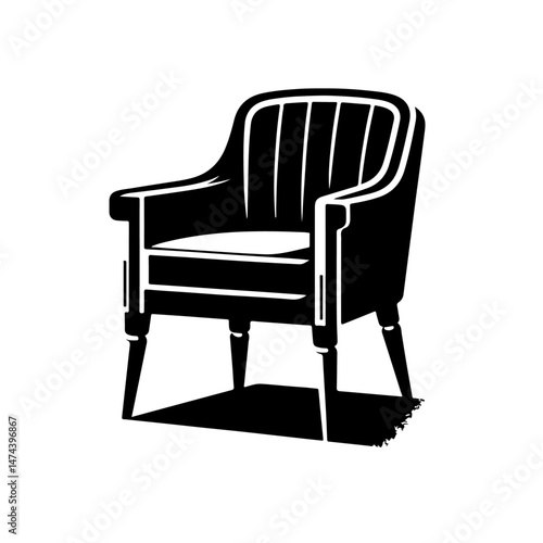 Office Chair Silhouette for Workplace and Ergonomics Design