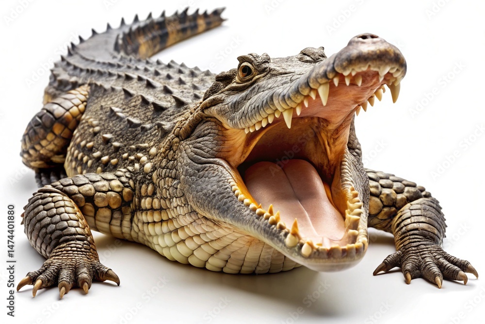 Naklejka premium crocodile isolated on white background