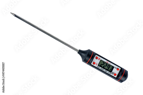 Digital food instant thermometer with LCD display isolated on a white background