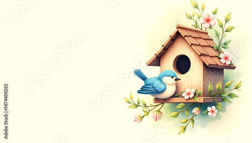 bird house with flowers