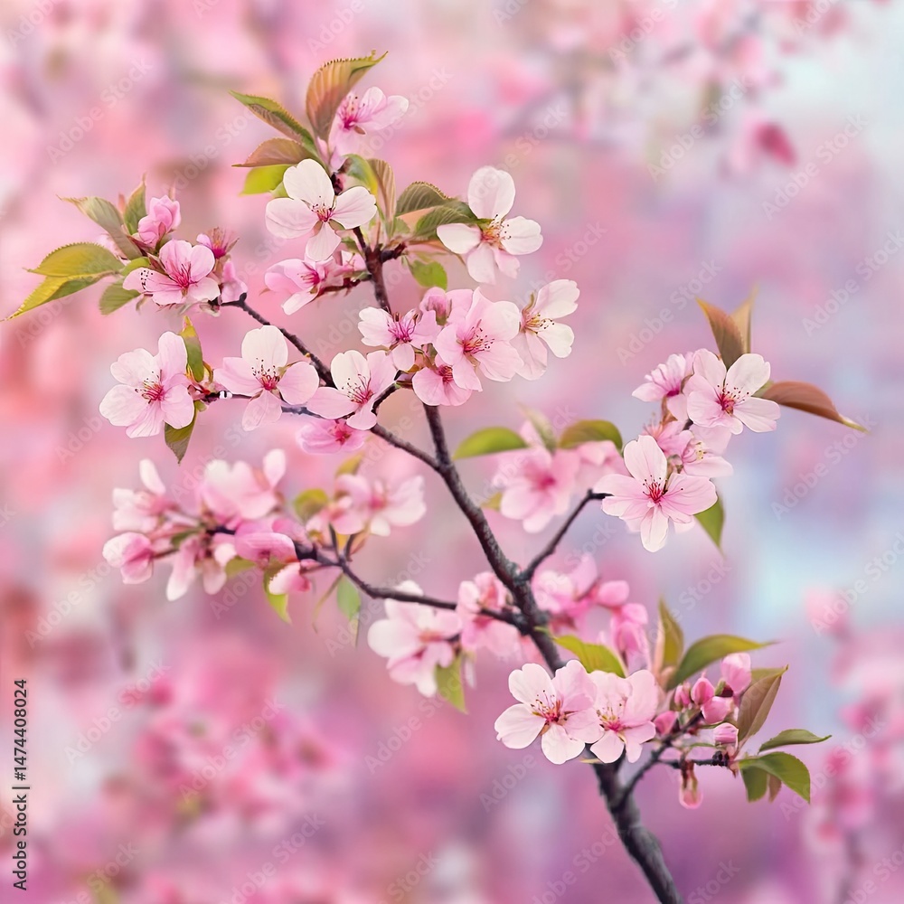 Obraz premium Delicate Pink Blossoms in Spring