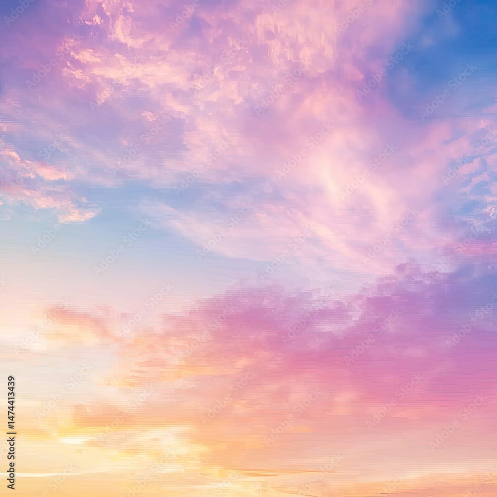 Obraz premium Pastel sunset sky with soft clouds