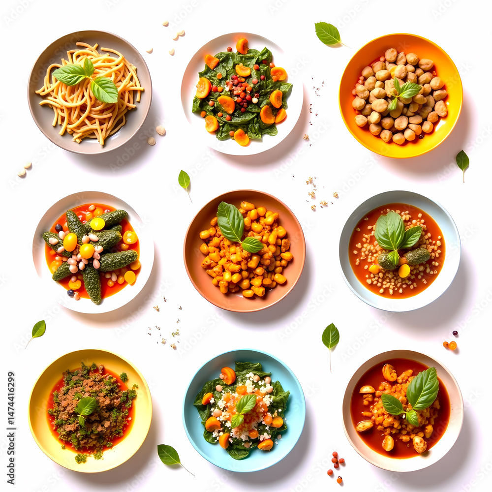 set of four different food set of four different food