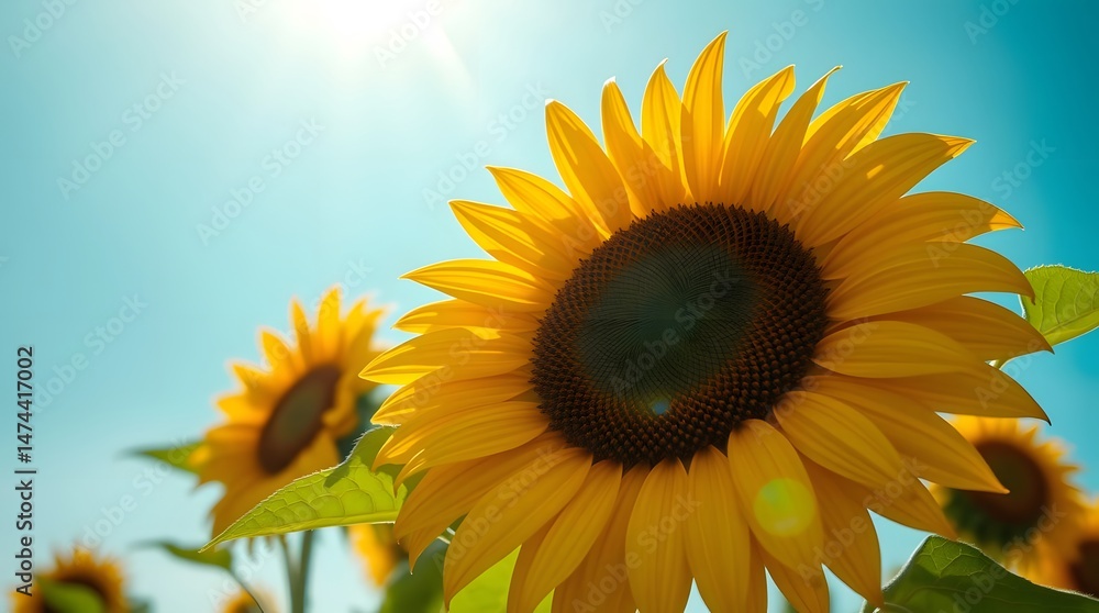 Obraz premium Bright Sunflower Against Sunny Sky