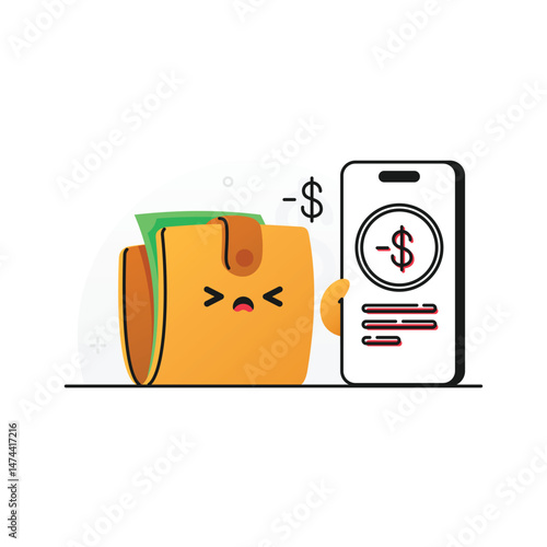 Wallet and Phone Transaction Failure Illustration