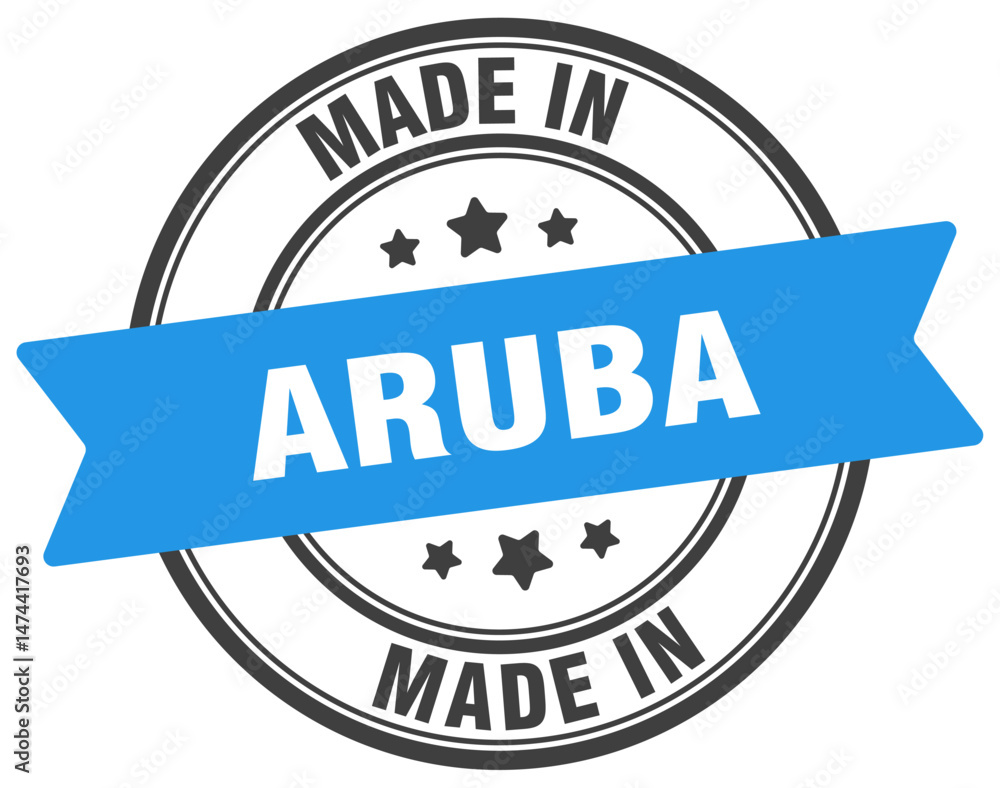 Fototapeta premium Made in Aruba round sign. Made in Aruba stamp.