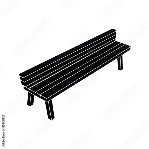 simple  long bench with visible grain 