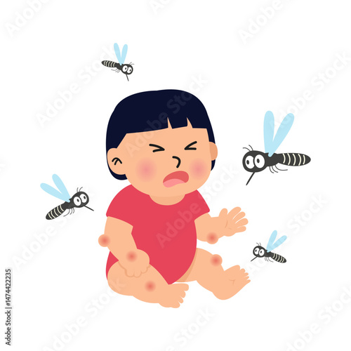 mosquitoes bite. dengue fever and zika infection concept
