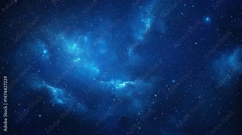 Fototapeta premium Deep space nebula with glowing clouds of gas and stars