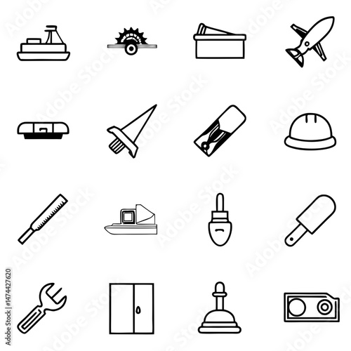 Wallpaper Mural Outline icons representing tools and modes of transportation Torontodigital.ca