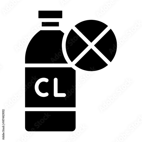 No Chlorine  Vector Glyph Icon Design