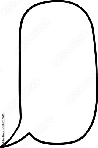 Tall Hand Drawn Vertical Speech Box