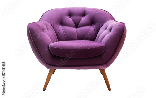 Comfortable modern armchair isolated on white background. Interior design element. Furniture collection. Modern designer chair on white background. Textile chair. Classic armchair.