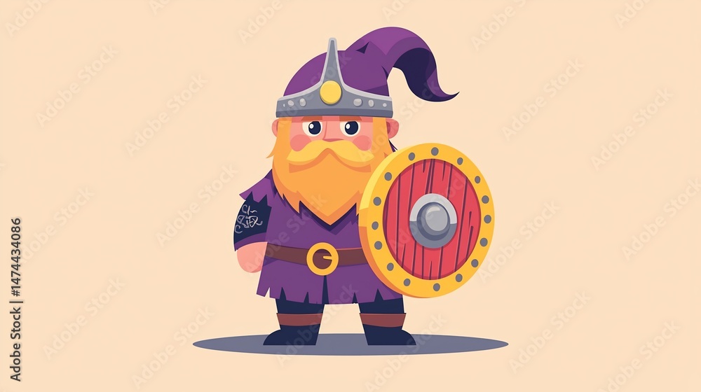 Fototapeta premium Cartoon Viking Warrior Illustration (1)
