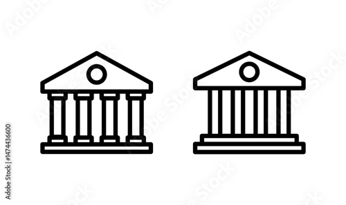 Bank icon logo design. Bank sign and symbol, museum, university