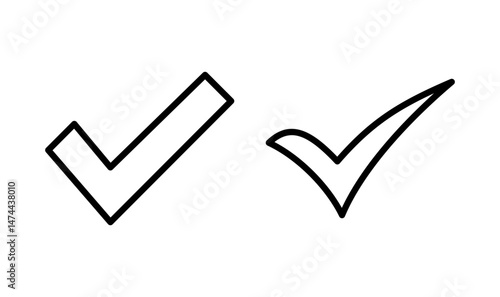 Check mark icon logo design. Tick mark sign and symbol