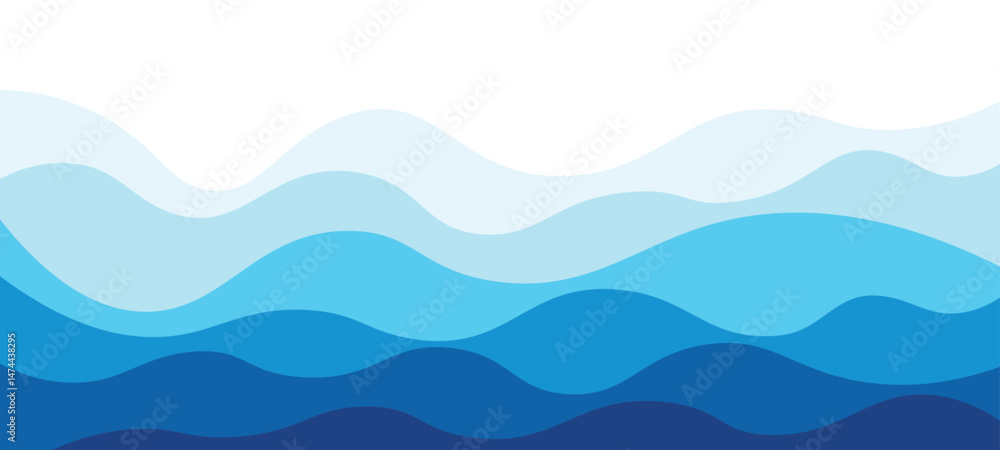 Turquoise sea green blue waves curve lines abstract marine summer background smoth design. Blue curve stripes waves vector summer ocean background. Turquoise sea green blue waves curve lines abstract marine summer background smoth design. Blue curve stripes waves vector summer ocean background.