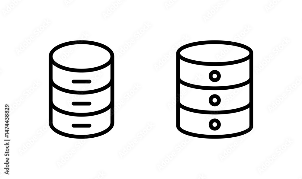 Database icon logo design. database sign and symbol Database icon logo design. database sign and symbol