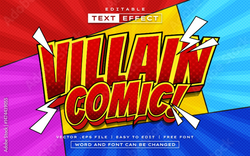 Villain Comic 3D editable comic text effect style