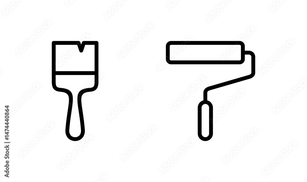 Paint icon logo design. paint brush sign and symbol. paint roller icon vector Paint icon logo design. paint brush sign and symbol. paint roller icon vector